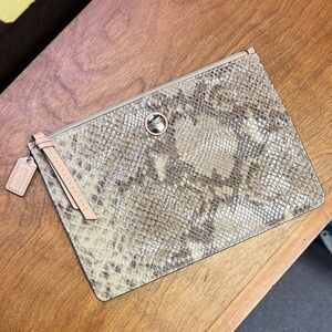 Coach Beige Snakeskin Pouch
